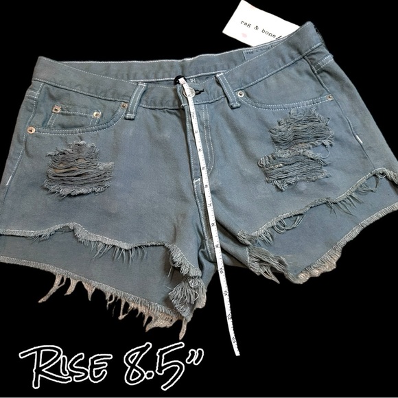Originally NWT White Distressed Cut Off Shorts now in Antique Sage. Size 27🍃 - Picture 2 of 9